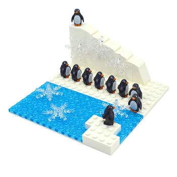 KES ehitusplokid 10 Pingviinid Liustik Ühilduv Klassikaline Tellised Jäine Lumi, Maailma Looja Mänguasjad Lastele DIY Kingitus Alusplaat