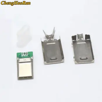 ChengHaoRan 1set USB-3.1 Type-C-C-Tüüpi Pistik Keevitus Tüüp kahepoolne pistik DIY Andmete Laadimine-Liides OD 3.0 mm-Kaabel
