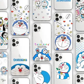 Doraemon cute Cartoon robot luksus Telefoni Juhul Läbipaistev pehme iphone 5 5s 5c se 6 6s 7 8 11 12 plus mini x xs xr pro max