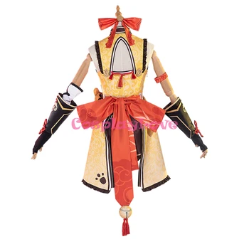 CosplayLove Mäng Genshin Mõju Xiangling Cosplay Kostüüm Kollane Kleit Custom Made Mees-Poiss Halloween, Jõulud