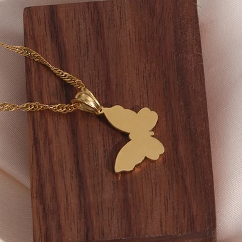 Armas Ribadeks Butterfly Pendant Kaasaegne Kaelakeed Naistele Roostevabast Terasest Kett Choker 18k Kullaga Ehted Kaela Daamid Kõrvarõngad