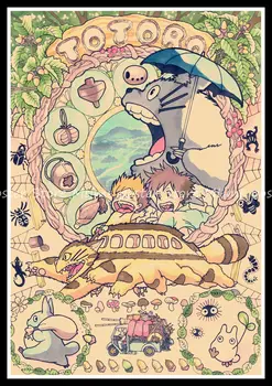 Minu Naaber Totoro plakat klassikaline vana filmi vintage plakat retro nostalgia jõupaber seina kleebised Kodus 42*30 cm
