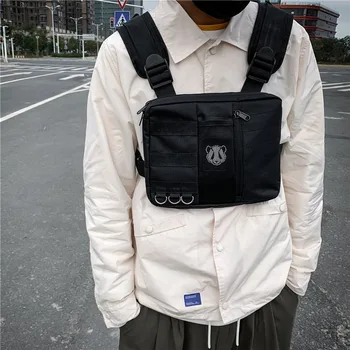 Funktsionaalne Taktikaline Rinnus Kott Moe Bullet Hip-Hop Vest Streetwear Kotid Talje Pack Unisex Must Chest Rig Kott Uus Telefon Pack