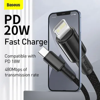 Baseus PD 20W USB Type C Kaabel iPhone 12 Pro Max 11 Xs Kiire Laadimine Laadija Kaabel MacBook Pro iPad USB-C Andmeid pikendusjuhet