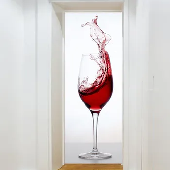 Punane Vein Creative 3D Uks Kleepsud Pudel Ise Liim, Tapeet, Uste DIY Renoveerimine Veekindel Plakati Jaoks Magamistuba