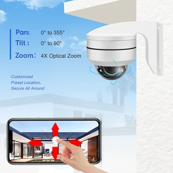 Hikvision Ühilduv PTZ IP Mini Kaamera 5MP IR POE 4X Optiline Suum Dome IP67 IK10 Motion Detect Seinale videovalve