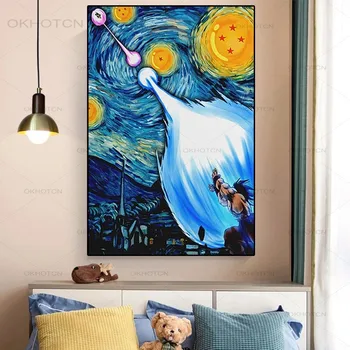 Lõuend Kunsti Maali Van Gogh Anime Goku Plakatid Abstraktne Stiil Plakatid ja Pildid Teen Magamistoas Seina Art Pilte elutuba