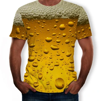 Meeste 3D Trükitud T-särk Vabaaja Naljakas Bubble Õlu Trükitud Lühike Varrukas Tees Moe Plus, Suurus ümber Kaela Mees Suvel Topid Riided