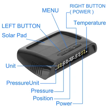 8 Bar Andur Auto Rehvi Rõhu Monitooring Veoauto Haagiste RVs Laagris USB Solar Laadimine TPMS-Süsteemi rehvirõhu Andurid