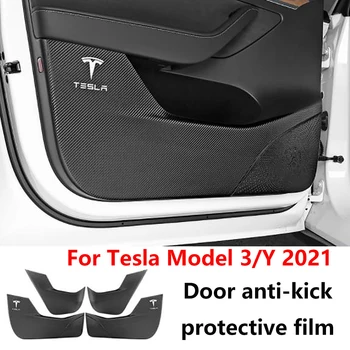 4tk Matt Carbon fiber uks anti-kick kaitsva kile Tesla Model 3 anti-pori kleebis mudel Y nahkpolster tarvikud
