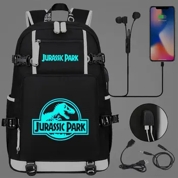 Helendav Jurassic Park USB Poiss, Tüdruk Raamat koolikoti Suure Mahutavusega Teismelised Õpilane Schoolbags Naised Mehed Sülearvuti Reisi Seljakott