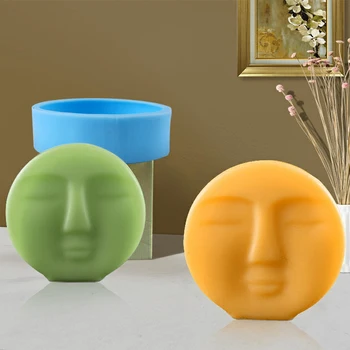Uus abstraktse inimese nägu mold Design Küünal Vintage Stiilis DIY Lõhnaaine Küünal Vaha Hallituse Home Decor Nägu moldes Näo Silikoon