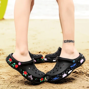 Suvel moe Naiste sandaalid hingav beach kiire-kuivatamine paari kingi outdoor indoor meeste kingad korter täistald plataforma