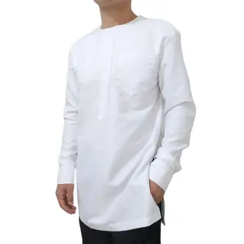 Aafrika riided, meeste särk O-kaeluse jaoks mood valge pikk tops koos rinnal tasku custom made pool, dashiki jaoks dropshipping