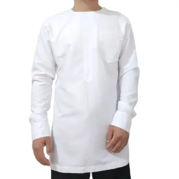 Aafrika riided, meeste särk O-kaeluse jaoks mood valge pikk tops koos rinnal tasku custom made pool, dashiki jaoks dropshipping