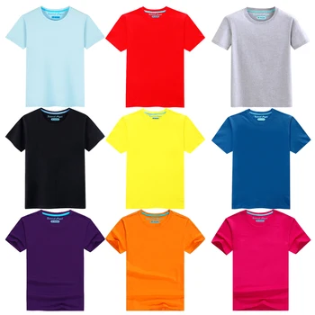 Suvel Laste T-särk (Solid Color Tüdrukute Särgid 3-15T Tops Poiste Puuvillane Lapsed Tees Kooli Väikelapse Ülerõivad Teismeline Kostüüm