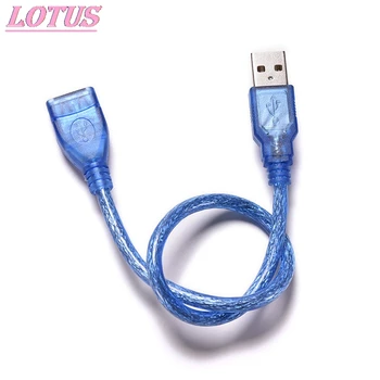 30 cm-USB 2.0 pikenduskaabel USB 2.0 mees USB 2.0 female extension cable andmete sünkroniseerimise kaabel anti-interferentsi sinine 1tk