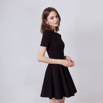 Dabourfeel Must Kleit Joon Pool Ligidal Klubi Kleit Kõrge Vöökoht Sale Mood Lühikesed Varrukad Mini Kleit 2021 Naine Pluss Suurus