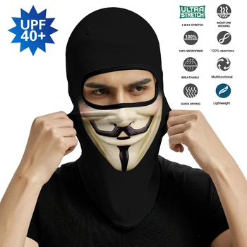 Anonüümne Balaclava Sall Sall Kõrvaklamber Näo Mask V for Vendetta Peapael Headscarf Kaela Buff Facemask Braga Cuello Naised Mehed