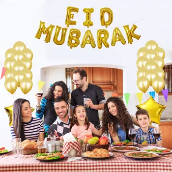 29pcs/set Eid Mubarak Banner Õhupallid Ramadan Kareem Teenetemärgi alumiiniumveljed 16 tolli Alumiinium Foolium Õhupalli Islami Festival Pool Kaunistused