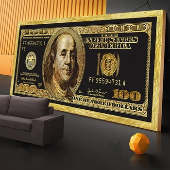 Kuldne Dollarit Raha Inspireeriv Plakat Lõuendile Maali Plakatid, Print Cuadros Seina Kunst elutuba Home Decor (raamita)