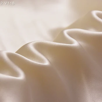 HYSK pure silk satiin kangast pruudi raske orgaaniliste füüsiline DIY õmblemine pulm silk arvesti tekstiili luksus beež elevandiluu valge