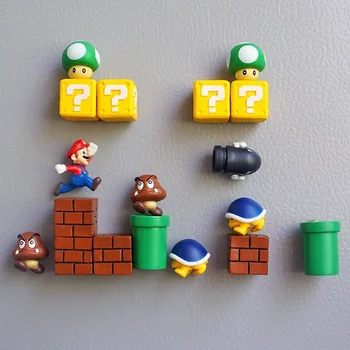 Originaal Super Mario külmkapimagneteid Mänguasjad 3D Stereo Cartoon Animatsioon Kodu Kaunistamiseks Kaunistused Kujukeste kids sünnipäeva kingitused