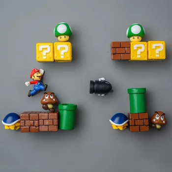 Originaal Super Mario külmkapimagneteid Mänguasjad 3D Stereo Cartoon Animatsioon Kodu Kaunistamiseks Kaunistused Kujukeste kids sünnipäeva kingitused