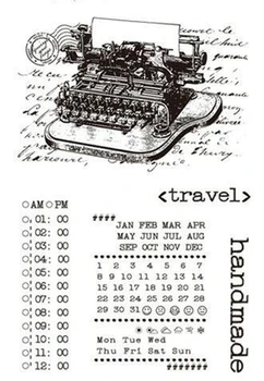 SELGE TEMPEL Retro kirjutusmasin DIY Külalisteraamatusse Kaardi album paber käsitöö räni kummist rull läbipaistvat templid 810