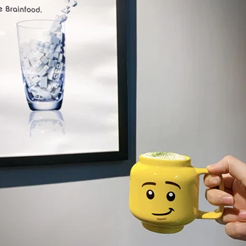 Lego kruus-tassi Loominguline kollane naeratus nägu Peace Cup Piima Kohvi Keraamiline Joogivee Omanik Mood Kingitus