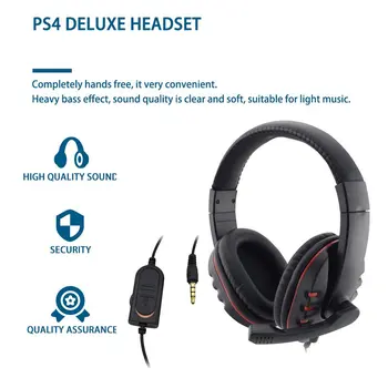 Juhtmega Originaal 3,5 mm Pistik Gaming Headset Kõrvaklapid Kõrvaklapid Muusika-Mikrofon PS4 PlayStation 4 Mängu PC Vestlus
