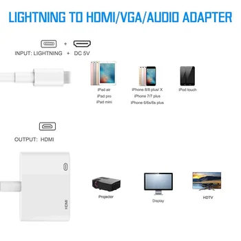 Mobiiltelefoni projektsioon TV adapter kaabel converter lightning-liides HDMI HD sama ekraani kaabel