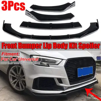 3x Auto esistange Lip Keha Komplektid Spoiler Lip Difuusor Kilpi Huuled Protector Kate Audi A6 C6 C5 Q7 A4 B5 K5 A5 A7 A3 8P