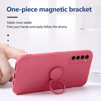 Ultra-õhuke Vedel Silikoon Magnet Omanik Telefoni Case For iPhone 12 11 Pro SE XS max XR, XS X 8 7 Pluss Seista Ringi Bracket Cover