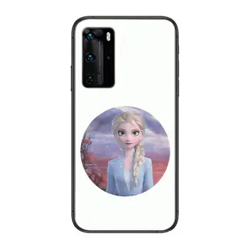 Disney Külmutatud Printsess Elsa Anna Telefoni Puhul Huawei P 40 30 20 10 9 8 Lite E Pro Plus Must Etui Coque Maali Hoesjes comi