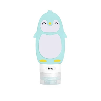 Kaasaskantav Reisi Cartoon Pingviin Tühi Korduvtäidetavaid Pudelid Silikoon Vajutage Pigista Pudelit Konteinerid Šampoon ja Kreem