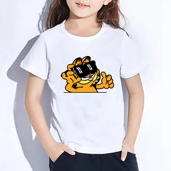 Naljakas Lapsed Riided Garfield Cartoon Print T-Särk Poistele Lühikese Varrukaga T-särk Suvel Kawaii Tops Tüdrukud,YKP064