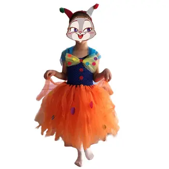 Lapsed Tüdrukud Jõulud Kostüüm Naljakas Rolli Mängida Kloun Tutu Kleit Juuksed Hoop Halloweeni Karneval Pundunud Tülli Komplekt 2-12T