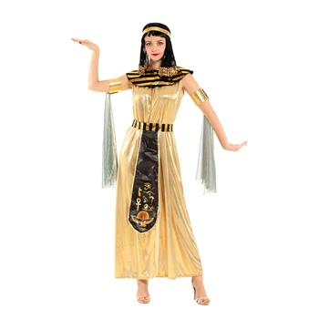 Kuld Egiptus Egiptuse Kuninganna Cleopatra Cosplay Kostüüm Naistele Täiskasvanud Isiku Karneval Purim Halloween Fancy Kleit
