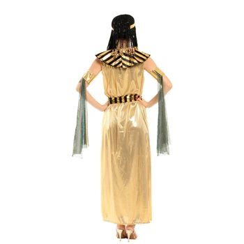 Kuld Egiptus Egiptuse Kuninganna Cleopatra Cosplay Kostüüm Naistele Täiskasvanud Isiku Karneval Purim Halloween Fancy Kleit