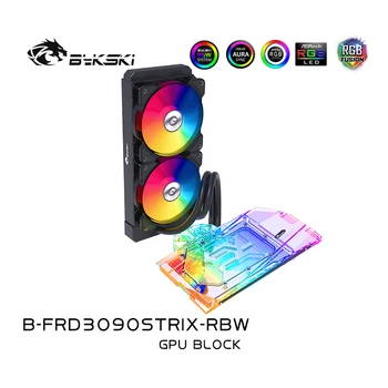 BYKSKI GPU AIO Vee Plokk ASUS ROG RTX3080 3090 STRIX GPU Kaart Koos 240 mm Radiaator / PUMP / 2tk Ventilaator A-RGB LED Valgus