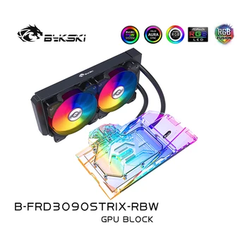 BYKSKI GPU AIO Vee Plokk ASUS ROG RTX3080 3090 STRIX GPU Kaart Koos 240 mm Radiaator / PUMP / 2tk Ventilaator A-RGB LED Valgus