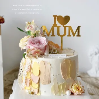Kuld Originaal Armastus emadepäeva Akrüül Cake Toppers Candy Ema Sünnipäev Cupcake Torukübar jaoks Emme Sünnipäev Kook Dekoratsioonid