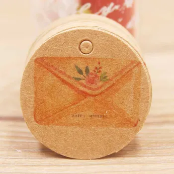 Valge paber kaardi silt 3x3cm ümar kuju käsitöö with love flower tag ilus pulm candy /kingi /kingitused märgis 2019