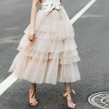 2019 Uus Naiste Princess Tutu Seelik Petticoat Tülli Pikk Kihiline Kleit Sundress Seelikud