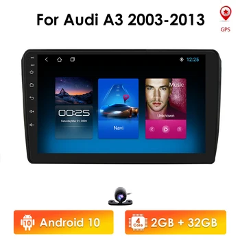 2G+32G 9 Tolline Android 10 autoraadio Heli-Multimeedia-Video-Player Audi A3 8P 2003 - 2013 Auto GPS Auto Stereo 4G LTE WIFI USB