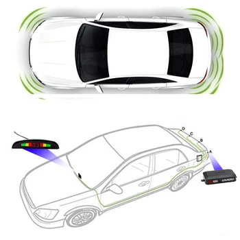 Auto Auto Parktronic LED Parkimine Andur Parkimine Radar Reverse Backup Jälgida detektorite Süsteem Komplektide 4 Andurid (antiradari)