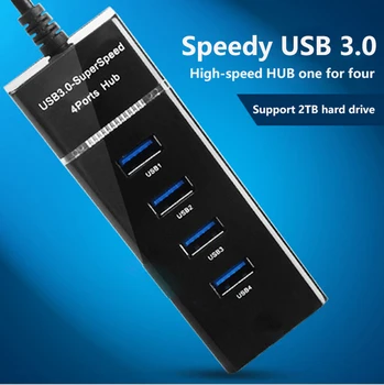 4 ports USB 3.0 HUB Splitter High Speed HUB, High-Speed Multi Expansion Desktop PC Sülearvuti Adapter, USB 3.0 HUB