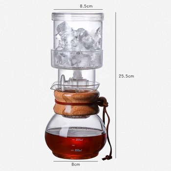 Iced Coffee Maker Klaasi Jää Tilguti Kohv Potti Percolator Set Jääkahvi Dripper Filtrite Klaas Külma Keeta Espressomasin
