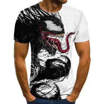 3D-Printimine Meeste Ja Naiste Suvel Uus Cartoon Venom T-särk 2021 Mood Lühikeste varrukatega T-särk Street Trend Lõbus Vabaaja Top Tshirt